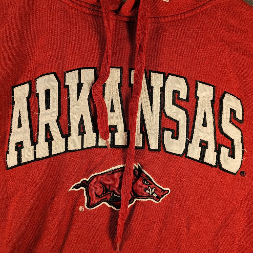 Stadium Athletics Arkansas Razorbacks Hoodie Red Mens Medium Distressed NCAA - Picture 3 of 9